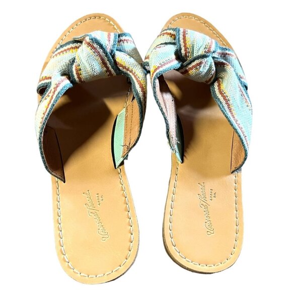 Universal Thread Womens Knotted Slide Sandals Size 6.5 Multi-Color Canvas Upper - Picture 1 of 5